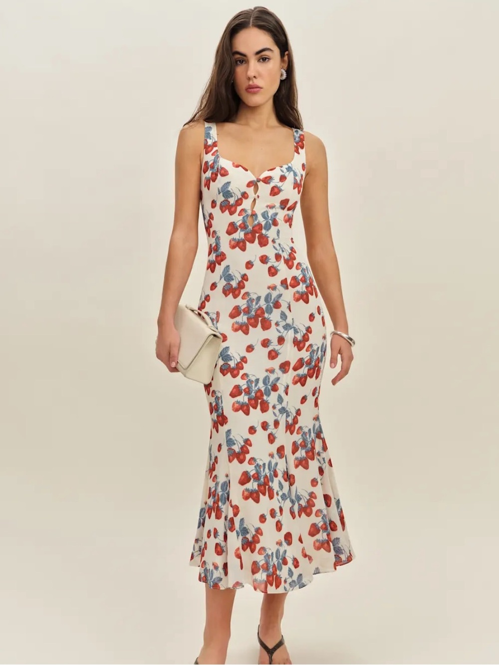 LIKE NEW REFORMATION Laine Dress, Strawberry Jam, size 0